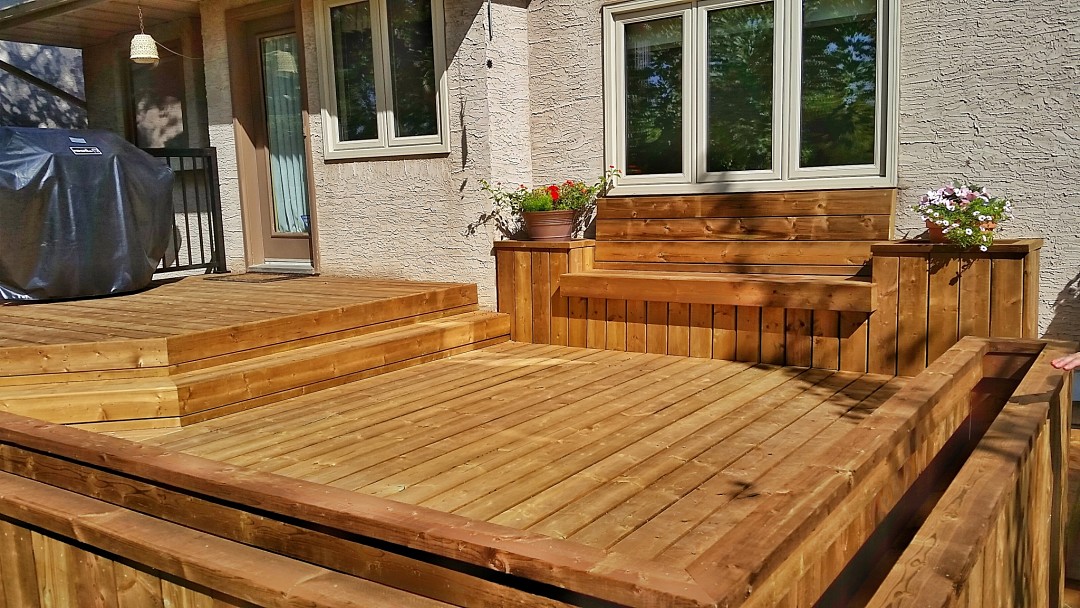 Brown pressure treated deck