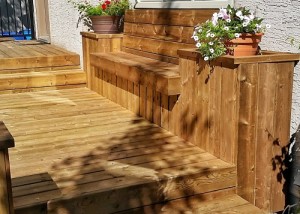 Custom Brown Pressure Treated Deck